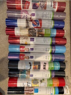 Cricut Vinyl 11 Roll Bundle - Glitter, Sportflex, Chalkboard, Strongbond, Foil..